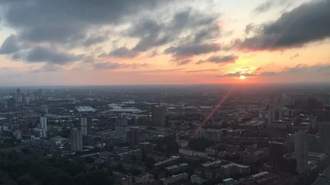 Time lapse Of Sun rising Over East London, England Stock Footage 99839724