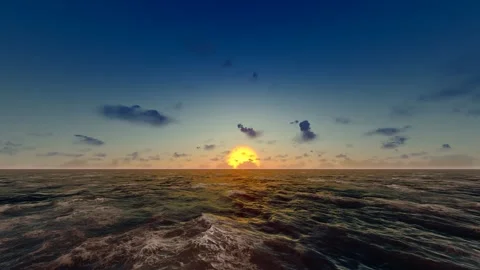 Time-lapse of the sun rising over the sea in the morning Stock Footage 279044483