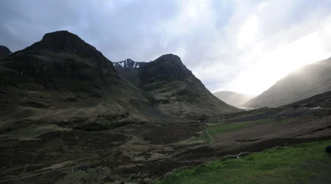 Time lapse of sun in Scottish Glen Stock Footage 36075769