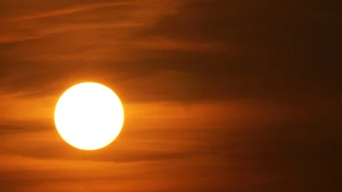 Time lapse of sun setting down with red sky Stock Footage 86856713