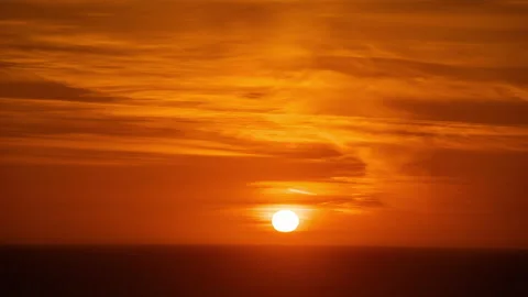 Time Lapse - Sun setting down into the ocean Stock Footage 165178194
