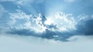 Time Lapse The Sun Shining From Behind Clouds / Glowing Rays. Stock Footage