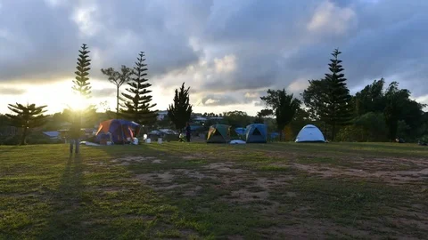 Time lapse - The sun was rising and the clouds in the morning. Khao Kho Campi Stock Footage 80411832