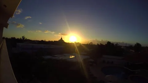 Time lapse of a sundown at a hotel in la romana, in domenican republic Stock Footage 60856266