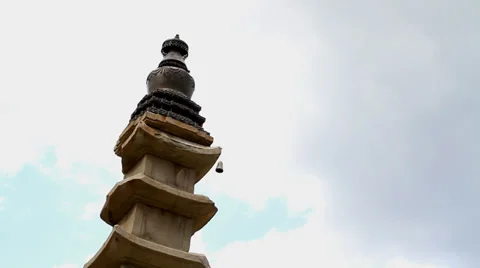 Time Lapse of sunlight on stone tower in temple Stock Footage 27976836