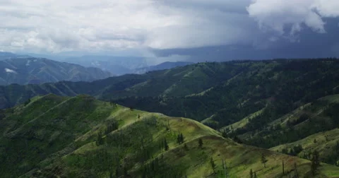 Time lapse of sunlit ridge, Buckhorn, Hells Canyon National Recreation Area Stock Footage 59556785