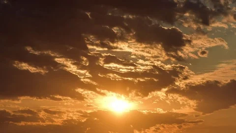 Time-lapse of the sunrise among the clouds Stock Footage 74096125