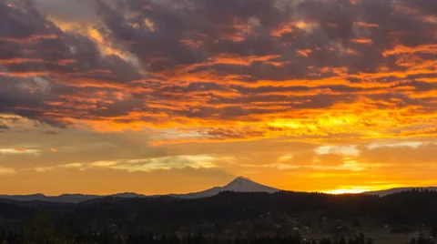 Time Lapse of Sunrise and Clouds over Happy Valley with Residential Homes in OR Stock Footage 42877325