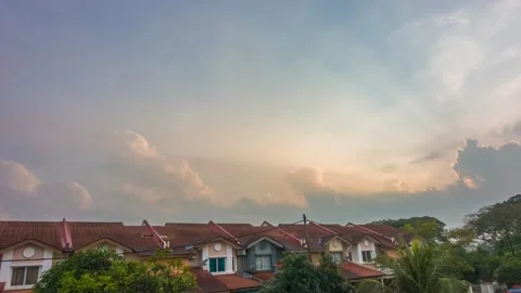 Time-lapse of sunrise and clouds at Saujana Utama, Sungai Buloh, Selangor Stock Footage 229341297
