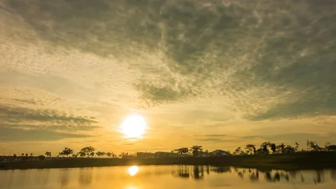 Time-lapse of sunrise and clouds at Hillpark, Puncak Alam, Selangor Stock Footage 229439473