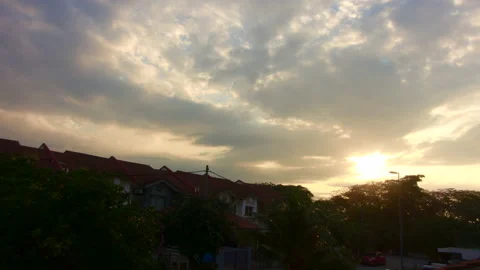 Time-lapse of sunrise and clouds at Saujana Utama, Sungai Buloh, Selangor Stock Footage 229610419