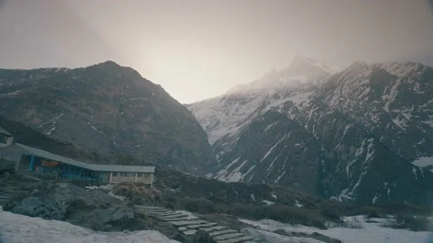 Time-lapse The Sunrise appear from behind mountain In The morning Stock Footage 154020265