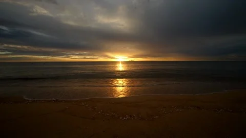 Time Lapse Sunrise Beach  Stock Footage 145410473