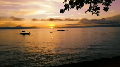 Time Lapse Of Sunrise With The Beautiful View Of Ocean From The Beach Stock Footage 155848916