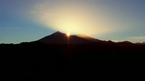 Time lapse of sunrise behind El Teide volcano in Tenerife, Canary Islands Stock Footage 170922665