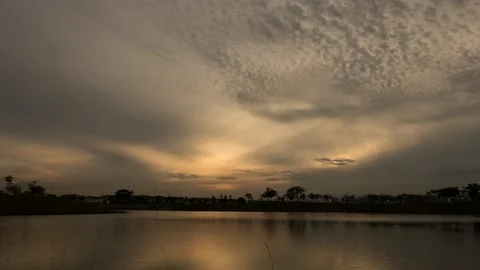Time-lapse of sunrise, clouds, reflection at Hillpark, Puncak Alam, Selangor Stock Footage 229439771