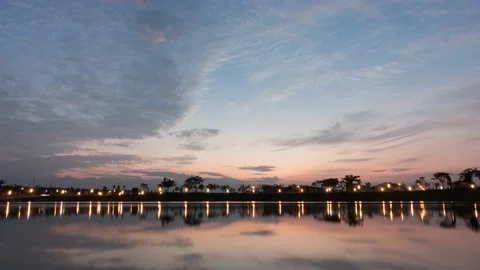 Time-lapse of sunrise, clouds, reflection at Hillpark, Puncak Alam, Selangor Stock Footage 229444667