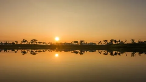 Time-lapse of sunrise, clouds, reflection at Hillpark, Puncak Alam, Selangor Stock Footage 229445710