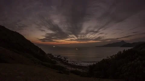 Time Lapse Sunrise on a Cloudy Morning Stock Footage