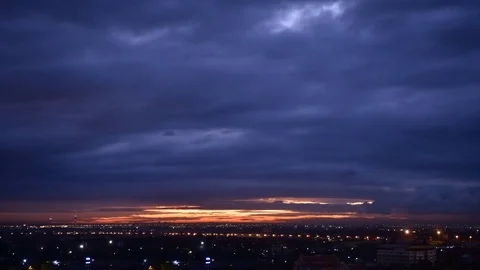 Time lapse sunrise with cloudy sky on morning Stock Footage 82078758