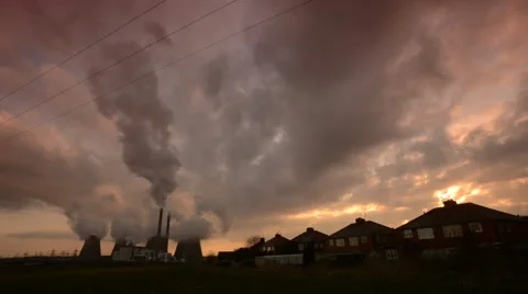 Time lapse sunrise at Ferrybridge power station, Yorkshire, United Kingdom Stock Footage 34361459