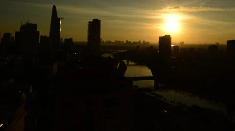 Time Lapse of Sunrise in Ho Chi Minh City (Saigon) Stock Footage 45868412