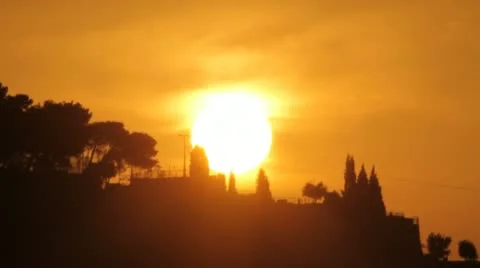 Time lapse of sunrise in Jerusalem. Video stock 10985641