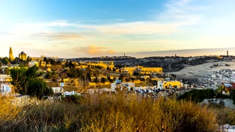 Time lapse of sunrise in Jerusalem Stock Footage 154027999