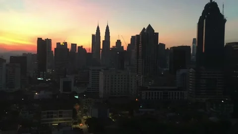 Time-lapse of sunrise in Kuala Lumpur skyline Stock Footage