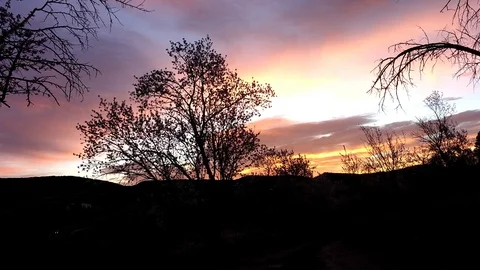 Time lapse of a sunrise in Morella Stock Footage 104566080