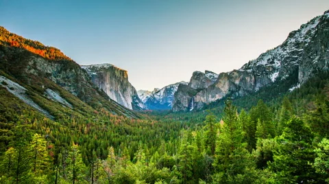 Time Lapse - Sunrise Moving Over Yosemite Valley, California, USA Stock Footage 65908105
