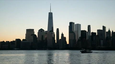 Time-lapse sunrise One World Trade Center, New York Stock Footage 214375488