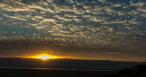 Time Lapse of sunrise over the Dead sea Stock Footage 60798003