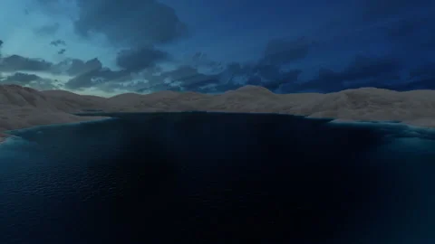Time lapse sunrise over a glacial lake, snowy mountains and beautiful landsc Stock Footage 251711340