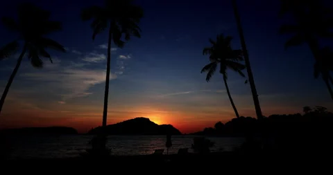 Time lapse of sunrise over Phuket Island.Sun, sand, coast, holiday paradise Stock Footage 295632497
