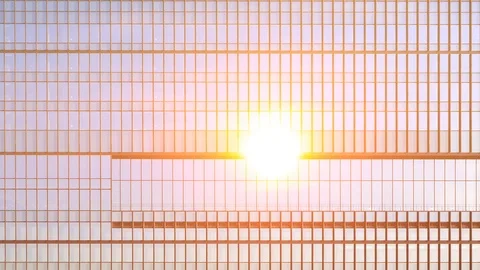 Time lapse sunrise reflected facade building. 库存影片 112363385