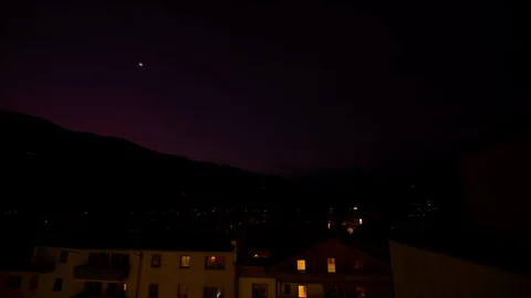 Time-lapse, sunrise in small valley In Europe (Austria). Stock Footage 120836770