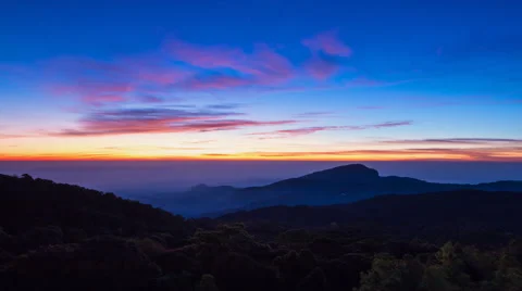 Time Lapse Sunrise On Valley At Doi Inthanon National Park Of Thailand Stock Footage 45658467