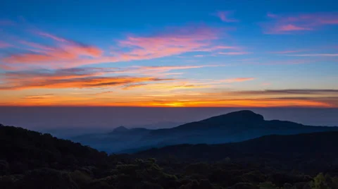 Time Lapse Sunrise On Valley At Doi Inthanon National Park Of Thailand Stock Footage 45668972
