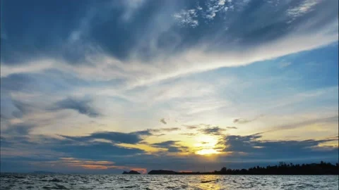 Time lapse of sunset  above the seascap Stock Footage 132424019