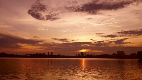Time-lapse Sunset with amazing clouds Stock Footage 201941502