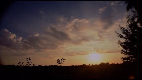 Time lapse Sunset with amazing sun rays x264 Stock Footage 81872534