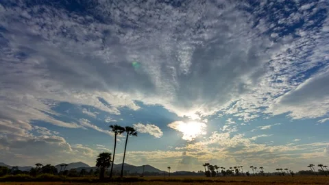 Time Lapse Sunset and Beautiful Cloud Movement Stock Footage 145703306