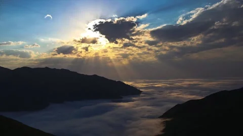 Time lapse sunset and clouds Stock Footage 148885511