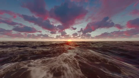 Time lapse of sunset and sunset under the sea of clouds under the setting su Stock Footage 273861348
