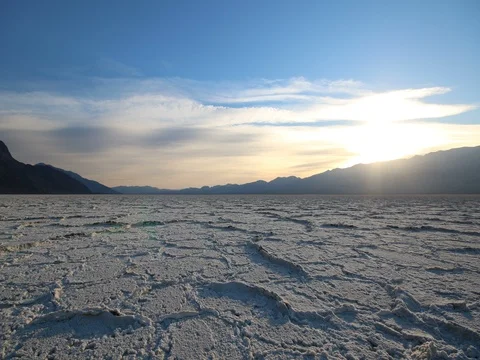 Time-lapse of sunset in Badwater Basin, Death Valley, California Stock Footage 70406839