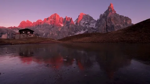 Time lapse sunset at Baita Segantini Stock Footage 83466689