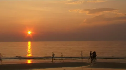 Time Lapse Sunset by the beach Stock-Footage 52821705