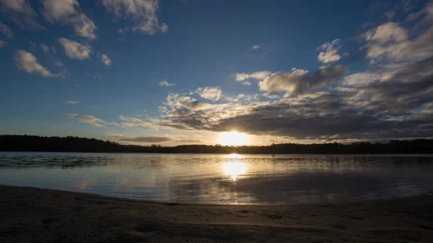 Time lapse of sunset on the beach in New Southville, Australia Stock Footage 134811573