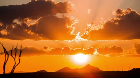 Time Lapse - Sunset with Beautiful Cloudscape Stock Footage 56824386